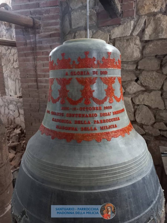 Foto della ripresa dei lavori del campanile